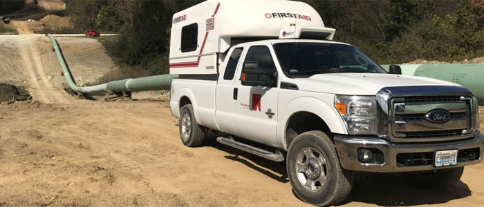 oil pipeline construction site