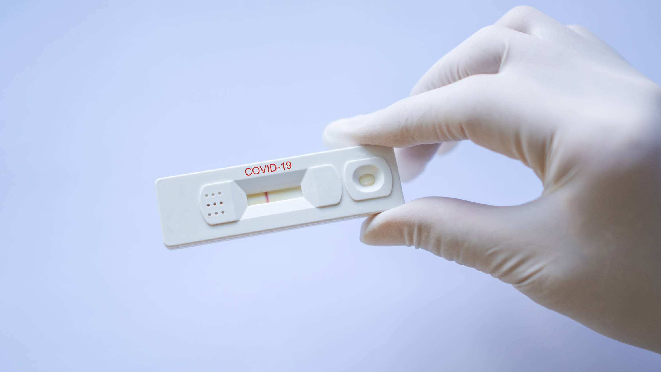 A negative test result in a rapid test device for COVID-19.