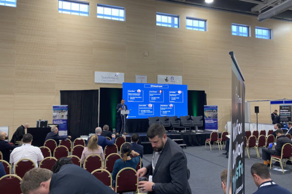 A view from the floor during the GE Renewable Energy presentation at Offshore Wind North East.